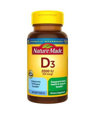 Nature Made Vitamin D3 2000 IU (50 mcg) 90 Softgels