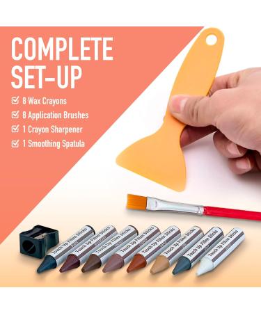 34PC Furniture Repair Kit - Complete Scratch Repair & Wood Filler - Brushes Markers Resin - Any Color Combinations - Buy Online on GoSupps.com
