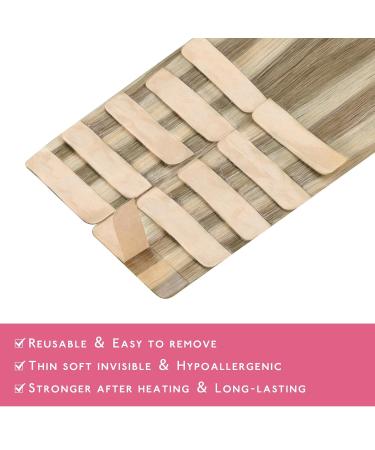 Shop If-of-Hearted Tape Extensions - Real Hair Ash Brown Highlights & Gold Blonde - 10pcs 25cm 20g Invisible Hair Extensions - Buy Online on GoSupps.com