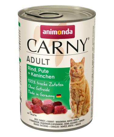 Animonda carny adult cat food wet food for adult cats cattle turkey + rabbits 6 x 400 g beef turkey + rabbits 1 piece (6 -pack)