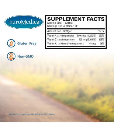 EuroMedica A-D-K2 Cardio Health Softgels - 60 Servings - Buy Online on GoSupps.com