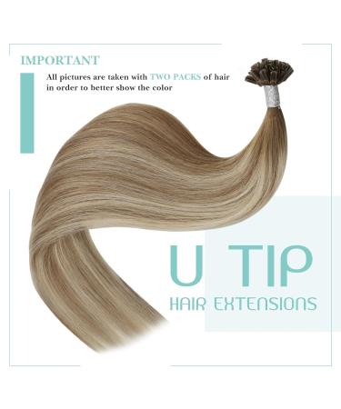 Youngsee Ombre Bonding Extensions - Real Hair U-Tip Brown to Blonde 50cm | Premium Quality 50g #8A/60/8A - Buy Online on GoSupps.com