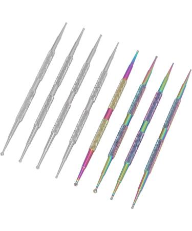 Nail Art Rhinestone Drill Pen Ergonomic Silver Double Headed Nail Point Drill Pen Comfortable Grip Proof 8pcs Stainless Steel for DIY Nails - Buy Online on GoSupps.com