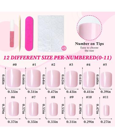 240pc Baby Pink Square Press On Nails - Short Fake Acrylic Nails with Glue & Adhesive Tabs | Perfect Petite Artificial Fingernails - Buy Online on GoSupps.com