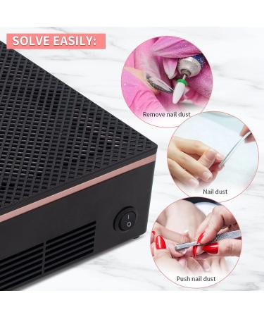 LXIANGN Nail Dust Collector Machine 60W - Powerful Nail Vacuum Cleaner for Gel Removal - Low Noise - Black - Buy Online on GoSupps.com