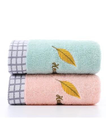 Littleleafa towels pure cotton facial cleaning thick absorbent soft household adults men and women for bathing wiping the face lint -free 2 pieces