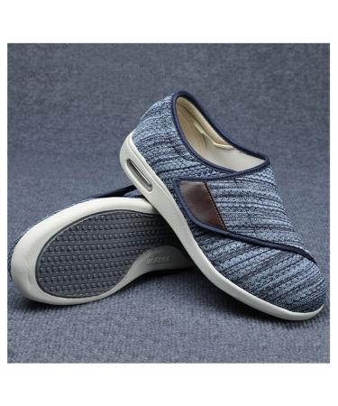 DZKJ Diabetic Shoes for Women Extra Wide Width with Velcro Adjustable Closure Swollen Feet Walking Shoes Anti-Slip Orthopedic Arthritis Edema Elderly Slippers(Size:39 Color:Bluegray) 39 Bluegray