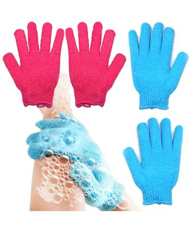 Exfoliating Bath Gloves Body Scrub Loofah Sponge  Luxury Spa Hand Gloves Dead Skin Cell Remover Health Care Gloves  Shower Massage Scrubber and Improves Blood Circulation  2 Pairs