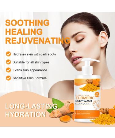 Turmeric Exfoliating Body Wash + Vitamin C Body Lotion for All Skin Types Gentle Cleanser Moisturizing and Cleansing Turmeric Facial Exfoliating Lotion Nourish Skin - Buy Online on GoSupps.com