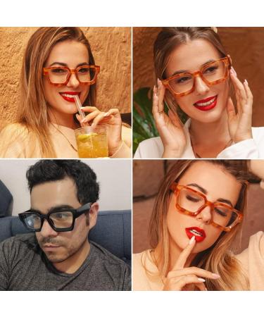 JOVAKIT Fashion Blue Light Glasses - Stylish Anti-Eyestrain Eyeglasses for Men & Women | Thick Frame 53mm - Buy Online on GoSupps.com
