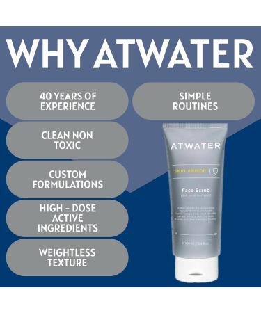 ATWATER Skin Armor Exfoliating Face Scrub for Men - Travel Size 3.4 oz | Smooths & Cleans for Fresh Vibrant Skin - Best Men's Facial Cleanser - Buy Online on GoSupps.com