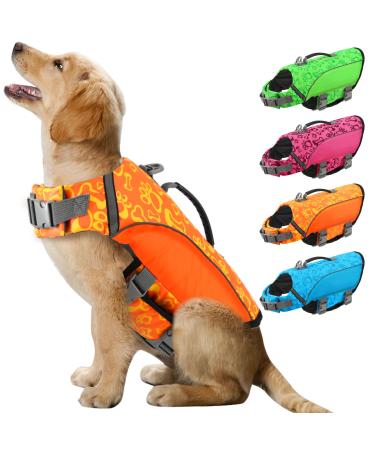 Alagirl's dog vest medium of adjustable preserver with high buoyancy and durable rescue handle Aladlj004 Orange S S: 42-54cm (chest circumference) Orange Orange