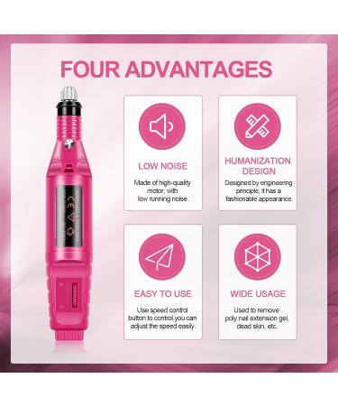 PEACECOLOR Red Mini Nail Drill Machine Electric Nail Files for Beginners Professional Compact Nail Drill Machine Set for Acrylics Nails Electronic Equipment Home Salon DIY Nail Art Use Xa-29 - Buy Online on GoSupps.com