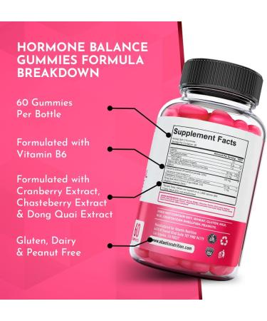 Hormonal Balance & PMS Relief Gummies - Alleviate Cramps, Bloating, Mood Swings - Formulated with Cranberry, Dong Quai, Chasteberry - Menstrual Cramp Relief - Buy Online on GoSupps.com