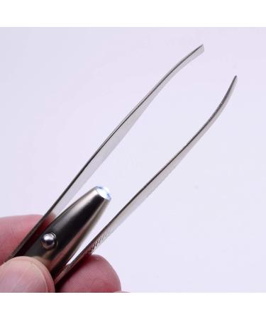 Professional Steel Tweezers with LED Light for Precise Eyebrow & Hair Removal - International Shipping - Buy Online on GoSupps.com