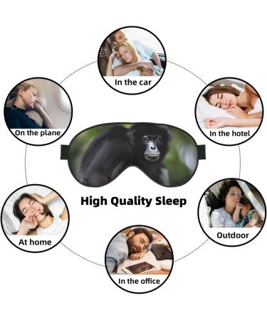Black Gibbon Monkey Print Soft Eye Mask | Sleep Mask for Men & Women | Travel-Friendly Design for Restful Sleep - Buy Online on GoSupps.com