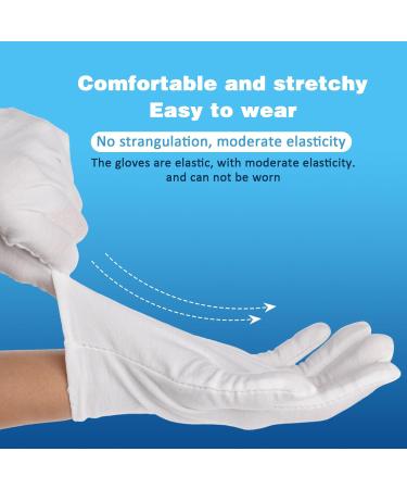 7Pair White Cotton Gloves for Eczema and Dry Hands - Moisturizing Gloves SPA Overnight - Breathable Work Glove Liners - Soft Jewelry Inspection Gloves - Stretchy Thin Cloth Gloves for Most Women Men - Buy Online on GoSupps.com