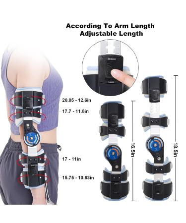 RISURRY Hinged Elbow Brace with Shoulder Sling | Adjustable Post OP Stabilizer Splint for Arm Injury Recovery - Right Arm - Buy Online on GoSupps.com