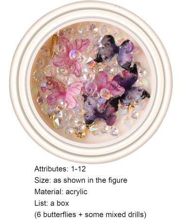 Sanwood 3D Butterfly Nail Decor | Shining Nail Gems for DIY Craft & Makeup | Colorful Nail Art Ornaments - Buy Online on GoSupps.com