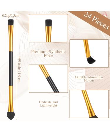 Tenare 24 Pcs Dual End Eyeshadow Smudge Brush Set - 2 in 1 Makeup Applicators for Blending & Concealing - Soft Black Cosmetic Brushes for Women - Buy Online on GoSupps.com