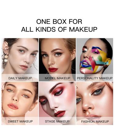 Mknzome Exquisite Cosmetics Gift Set | Multifunctional Makeup Kit for Face Eyes & Lips | Perfect Birthday Gift for Girlfriend - Eyeshadow Palette Lipstick Rouge & Pressed Powder #1 - Buy Online on GoSupps.com