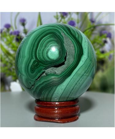 Natural Sphere Green Malachite Crystal Ball Natural Geode Hand Polished Gift Stone Home Decoration 1pc 350-370g - Buy Online on GoSupps.com