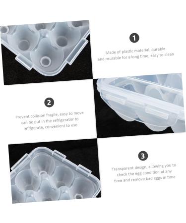 Hemoton 3pcs box Practical Portable Useful Kitchen Case Lid Organizing with Eggs Covered Holder Multi-grid Whitex3pcs 32x18cmx3pcs - Buy Online on GoSupps.com
