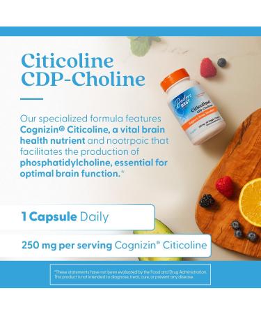 Doctors Best Citicoline CDP-Choline Supports Brain Health Non-GMO Gluten Free Soy Free Vegan 60 Veggie Caps - Buy Online on GoSupps.com