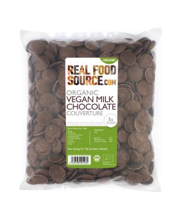 RealFoodSource Organic Vegan Milk Chocolate Couverture Drops 2kg - Buy Online on GoSupps.com