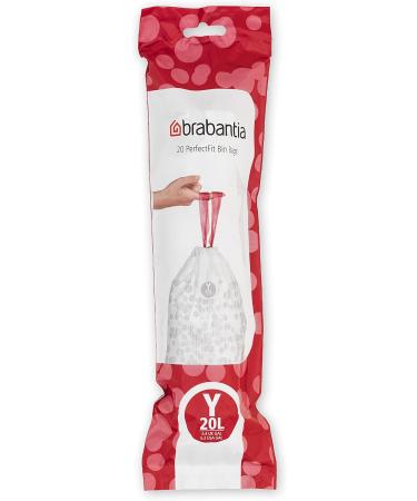 Brabantia Perfectfit Code Y Garbage Bag Multipack - 20L Extra Strong 120 White Bags with Train Tape - 6 Rolls - Buy Online on GoSupps.com