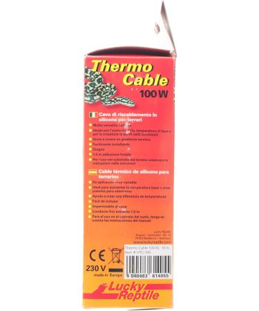 Lucky Reptile Thermo Cable | 100W Heating Cable for Terrariums | 10m Waterproof Silicone Heating Cable with 1.5m Cold Supplies | Fast & Even Heat | Essential Terrarium Accessories - Buy Online on GoSupps.com