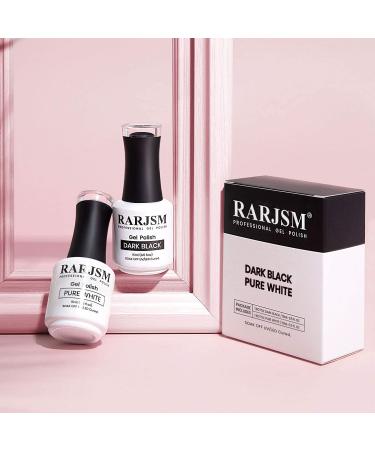RARJSM Black and White Gel Nail Polish 15ml - Soak Off, UV LED Curing, Salon Quality, 2pcs Set - Buy Online on GoSupps.com