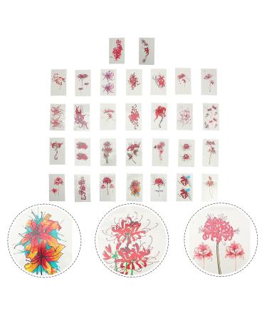 Minkissy Red Spider Lily Temporary Tattoos - 120 Sheets for Cosplay Decals | Fake Tattoos for Long-Lasting Designs - Buy Online on GoSupps.com