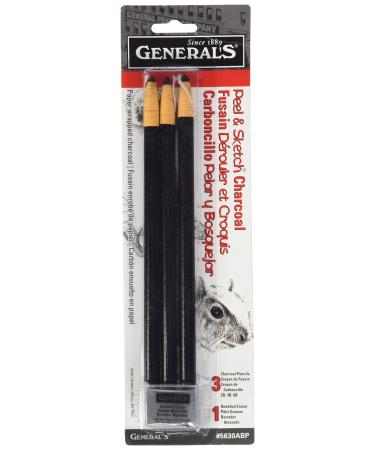 Peel & Sketch Charcoal Pencils 3/Pkg- - Buy Online on GoSupps.com