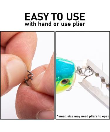 Dr.Fish 50 Pack Stainless Steel Crankbait Snaps - Quick Change Fishing Clips - Bass Fishing Lure Snaps - 50 Pack - Buy Online on GoSupps.com