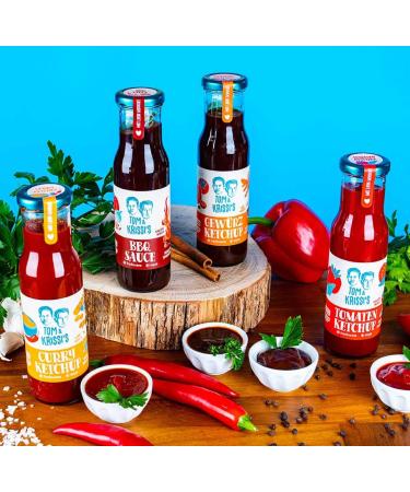 Tom & Krissi's Ketchup 270g - Low-Fructose Vegan Curry Sauce | International Shipping Available - Buy Online on GoSupps.com