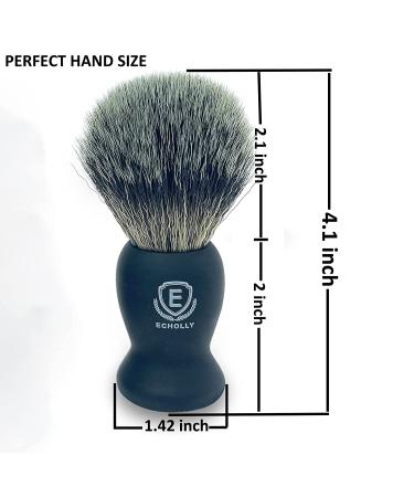 Echolly Luxury Shaving Brush for Men - High End Lather Brush with Smooth Rubber Handle - Perfect Father's Day Gift - 1.4 x 1.4 x 4.2 Inch - Buy Online on GoSupps.com