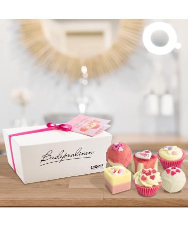 BRUBAKER Handmade Vegan Bath Chocolates Set | Blossom & Hearts - Luxurious 6-Piece Spa Gift for Relaxation - International Shipping - Buy Online on GoSupps.com