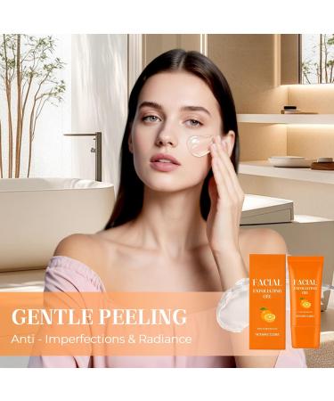 Facial Exfoliating Gel with Natural Orange Extract Deep Cleansing Exfoliating Moisturizing Cleansing and Rejuvenating for All Skin Types (1 pcs 2.12 OZ) - Buy Online on GoSupps.com