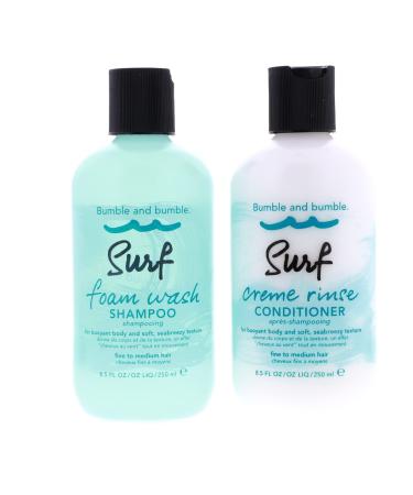 Bumble and Bumble Surf Foam Wash Shampoo 8.5 Oz Surf Creme Rinse Conditioner 8.5 Oz Duo