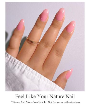 Buy Semi Cured Gel Nail Strips (Jelly Pink) - 16 Pcs UV Nail Stickers | Easy Application | Translucent Gel Nail Wraps for Stunning Nails - Buy Online on GoSupps.com