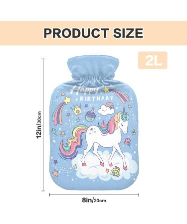 Birthday Magical Unicorn Hot Water Bottle with Cover - 1L Soft Warm Comfort for Neck Shoulders & Winter Relaxation - Buy Online on GoSupps.com