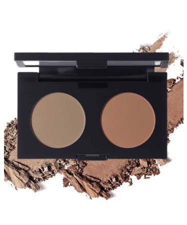 LYSdefeu Matte Eyeshadow Palette 2 Colors Matte Brown Waterproof Durable Matte Eyeshadow Palette Matte Finish Festival Eyeshadow for Eye Festival Vegan Makeup for Girls and Women-01