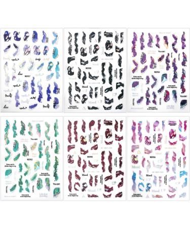 6 Colors Marble Nail Stickers - Self-Adhesive 3D Nail Art Accessories | Bronzing Silver Blooming Designs - Buy Online on GoSupps.com