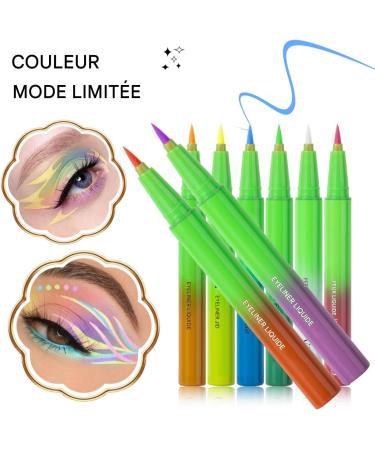 Liquid eyeliners neon colored pencils | 8x matte neon eyeliners - Long-lasting vibrant eye makeup for women - Buy Online on GoSupps.com