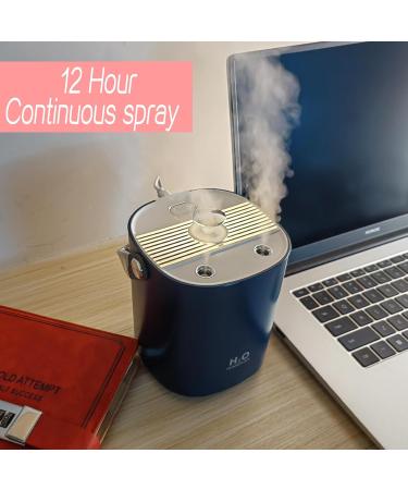 Portable Cool Mist Humidifier 1.2L - Auto Shut-Off with Warm Night Light - Dual Nozzle Design - Bedroom, Travel, Office - Blue - Buy Online on GoSupps.com