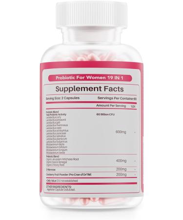 Vaginal Probiotics with Prebiotics Cranberry, 60 Billion CFU 14 Strains Probiotics for Women with Prebiotic & D-Mannose, Womens Probiotic for Vaginal Flora, Odor Control, pH Balance - 60 Capsules - Buy Online on GoSupps.com