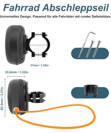 EMTB Bicycle Tow Rope | Self-Inserting Towing System for Racing MTB & E-Bikes | 120kg Load Capacity (Orange-02) - Buy Online on GoSupps.com