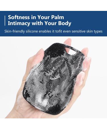 Silicone Body Scrubber Brush for Exfoliating All Skin Types - Easy to Use, Clean, and Quick Drying (Black) - Buy Online on GoSupps.com