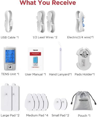 TENKER TENS EMS Unit Muscle Stimulator 24 Modes | Pain Relief & Muscle Strength | Rechargeable Pulse Massager - Buy Online on GoSupps.com